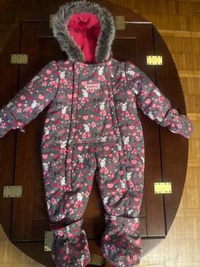 OshKosh B'gosh snowsuit with Pink Floral & Hearts Print